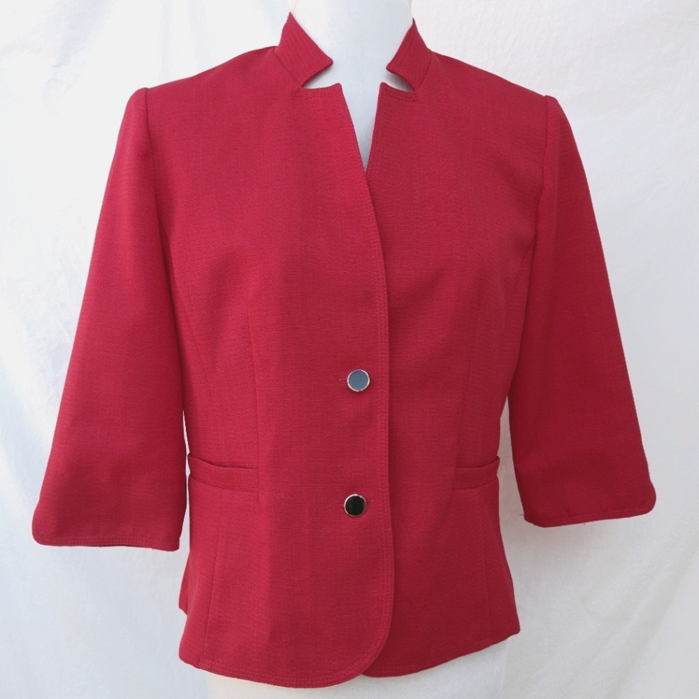 Vintage R&K Originals Red Blazer Jacket Women's 8 Petite